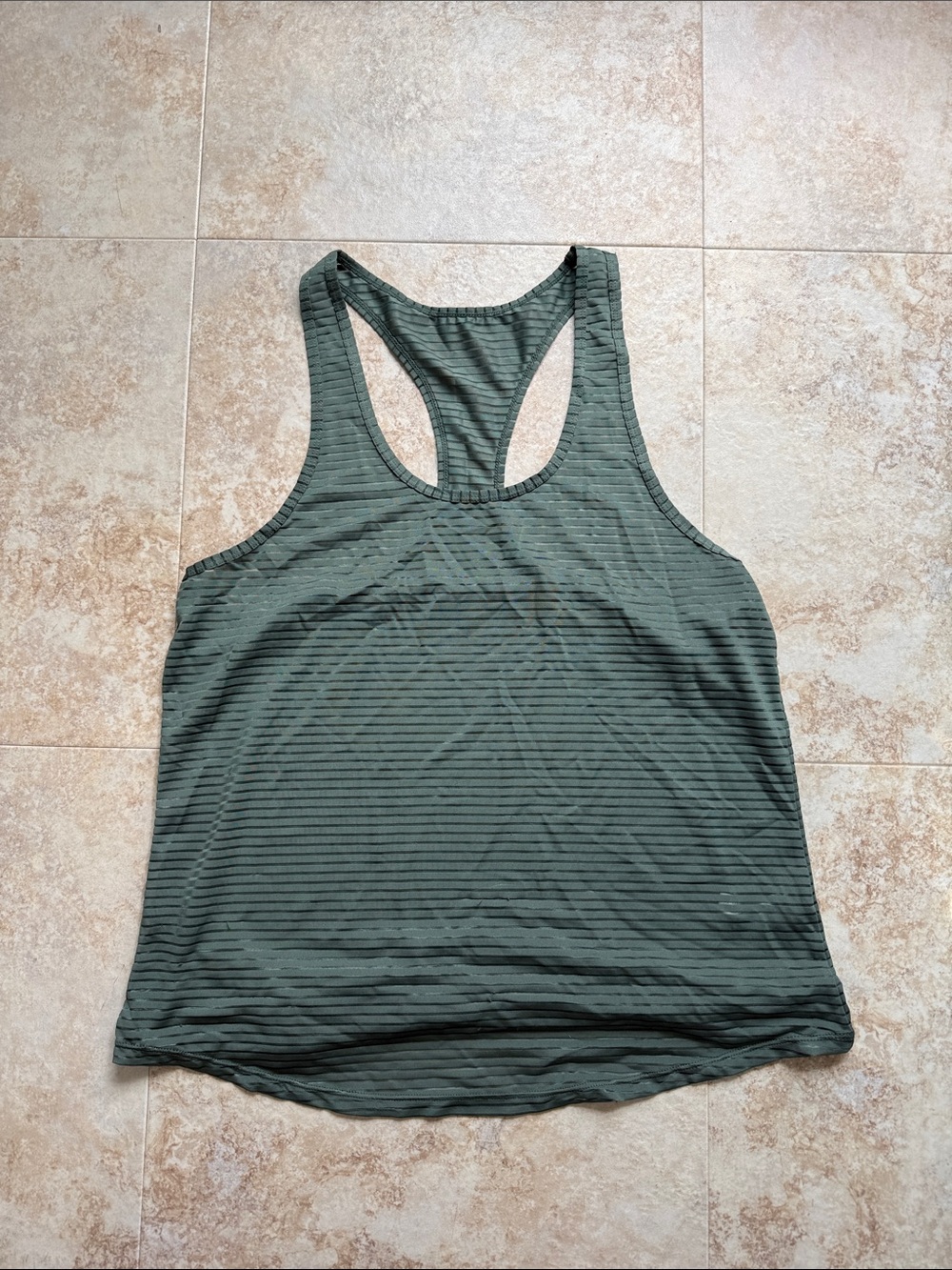 ZYIA Olive Striped Racerback Tank